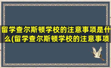 留学查尔斯顿学校的注意事项是什么(留学查尔斯顿学校的注意事项)