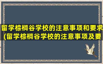 留学棕榈谷学校的注意事项和要求(留学棕榈谷学校的注意事项及要求)