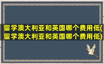 留学澳大利亚和英国哪个费用低(留学澳大利亚和英国哪个费用低)