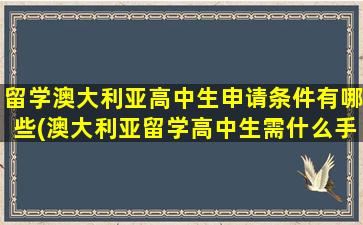 留学澳大利亚高中生申请条件有哪些(澳大利亚留学高中生需什么手续)