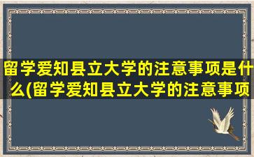 留学爱知县立大学的注意事项是什么(留学爱知县立大学的注意事项)