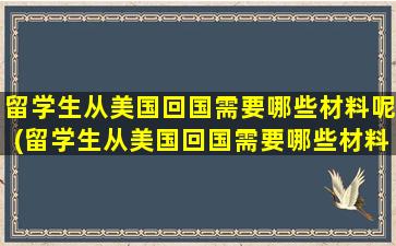 留学生从美国回国需要哪些材料呢(留学生从美国回国需要哪些材料和证件)