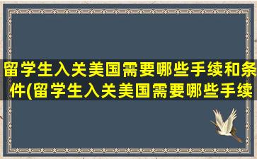 留学生入关美国需要哪些手续和条件(留学生入关美国需要哪些手续呢)