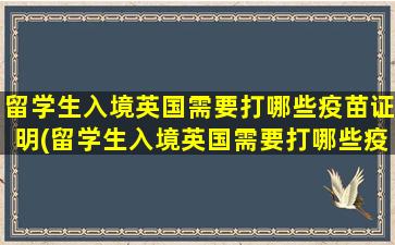 留学生入境英国需要打哪些疫苗证明(留学生入境英国需要打哪些疫苗接种)