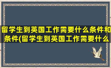 留学生到英国工作需要什么条件和条件(留学生到英国工作需要什么条件才能入籍)