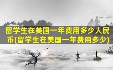 留学生在美国一年费用多少人民币(留学生在美国一年费用多少)