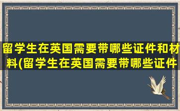 留学生在英国需要带哪些证件和材料(留学生在英国需要带哪些证件呢)