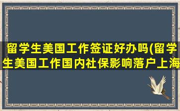 留学生美国工作签证好办吗(留学生美国工作国内社保影响落户上海吗)