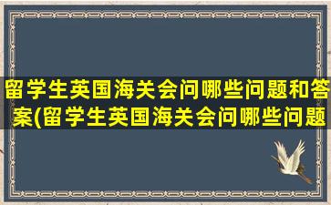 留学生英国海关会问哪些问题和答案(留学生英国海关会问哪些问题及答案)