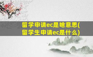 留学申请ec是啥意思(留学生申请ec是什么)