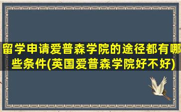 留学申请爱普森学院的途径都有哪些条件(英国爱普森学院好不好)