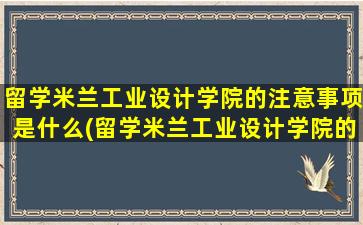 留学米兰工业设计学院的注意事项是什么(留学米兰工业设计学院的注意事项)