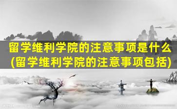 留学维利学院的注意事项是什么(留学维利学院的注意事项包括)