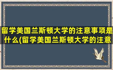 留学美国兰斯顿大学的注意事项是什么(留学美国兰斯顿大学的注意事项)