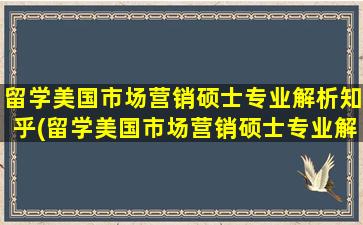 留学美国市场营销硕士专业解析知乎(留学美国市场营销硕士专业解析怎么样)