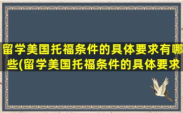 留学美国托福条件的具体要求有哪些(留学美国托福条件的具体要求是)