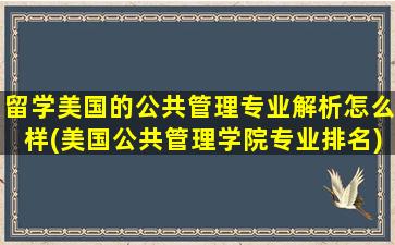 留学美国的公共管理专业解析怎么样(美国公共管理学院专业排名)