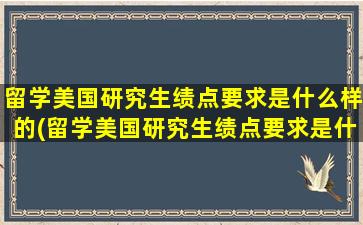 留学美国研究生绩点要求是什么样的(留学美国研究生绩点要求是什么呢)