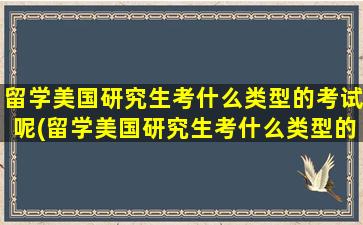 留学美国研究生考什么类型的考试呢(留学美国研究生考什么类型的考试内容)