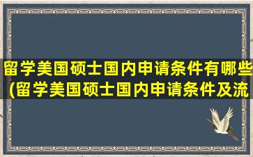 留学美国硕士国内申请条件有哪些(留学美国硕士国内申请条件及流程)