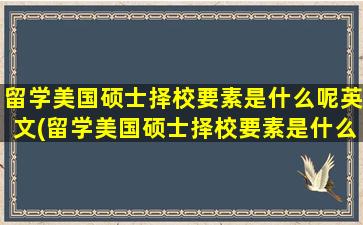 留学美国硕士择校要素是什么呢英文(留学美国硕士择校要素是什么呢)