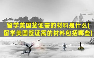 留学美国签证需的材料是什么(留学美国签证需的材料包括哪些)