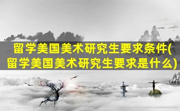 留学美国美术研究生要求条件(留学美国美术研究生要求是什么)