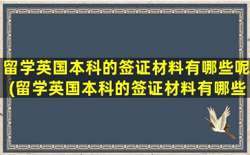 留学英国本科的签证材料有哪些呢(留学英国本科的签证材料有哪些内容)