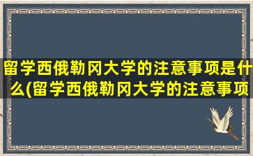 留学西俄勒冈大学的注意事项是什么(留学西俄勒冈大学的注意事项)