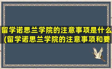 留学诺思兰学院的注意事项是什么(留学诺思兰学院的注意事项和要求)