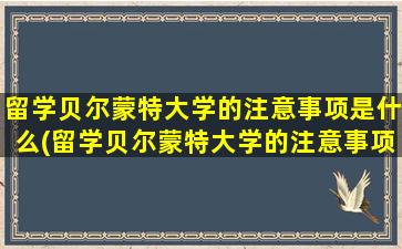 留学贝尔蒙特大学的注意事项是什么(留学贝尔蒙特大学的注意事项)