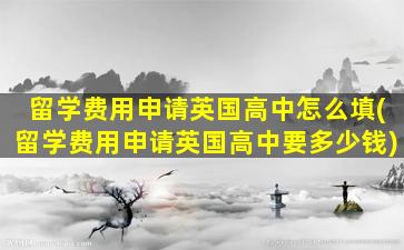 留学费用申请英国高中怎么填(留学费用申请英国高中要多少钱)