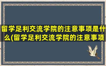 留学足利交流学院的注意事项是什么(留学足利交流学院的注意事项)