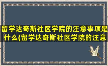 留学达奇斯社区学院的注意事项是什么(留学达奇斯社区学院的注意事项)