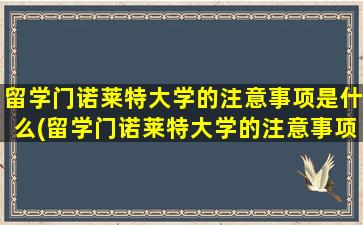 留学门诺莱特大学的注意事项是什么(留学门诺莱特大学的注意事项)