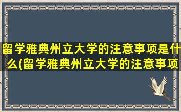 留学雅典州立大学的注意事项是什么(留学雅典州立大学的注意事项)