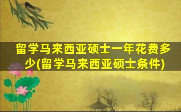 留学马来西亚硕士一年花费多少(留学马来西亚硕士条件)