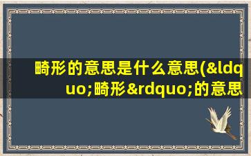 畸形的意思是什么意思(“畸形”的意思是什么)