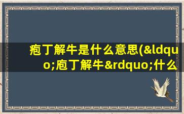 疱丁解牛是什么意思(“庖丁解牛”什么意思)