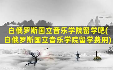 白俄罗斯国立音乐学院留学吧(白俄罗斯国立音乐学院留学费用)