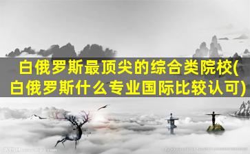 白俄罗斯最顶尖的综合类院校(白俄罗斯什么专业国际比较认可)