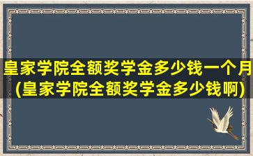 皇家学院全额奖学金多少钱一个月(皇家学院全额奖学金多少钱啊)