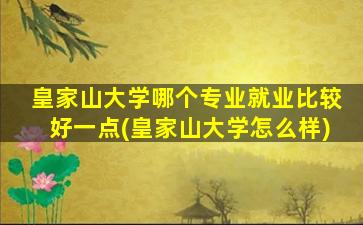 皇家山大学哪个专业就业比较好一点(皇家山大学怎么样)