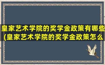 皇家艺术学院的奖学金政策有哪些(皇家艺术学院的奖学金政策怎么样)