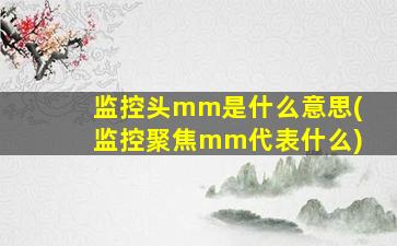 监控头mm是什么意思(监控聚焦mm代表什么)