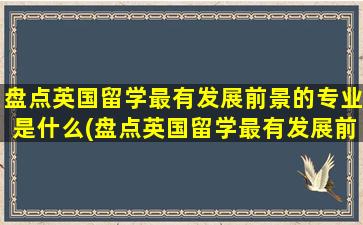 盘点英国留学最有发展前景的专业是什么(盘点英国留学最有发展前景的专业是)