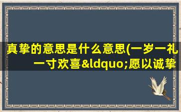 真挚的意思是什么意思(一岁一礼一寸欢喜“愿以诚挚之心领岁月之教诲”什么意思)