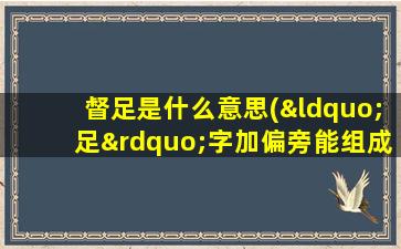 督足是什么意思(“足”字加偏旁能组成什么字)