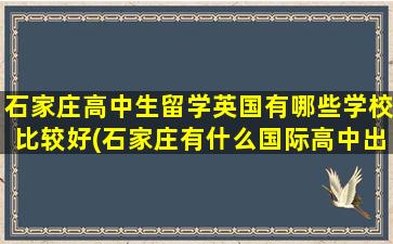 石家庄高中生留学英国有哪些学校比较好(石家庄有什么国际高中出国的)