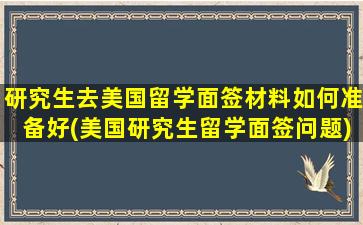 研究生去美国留学面签材料如何准备好(美国研究生留学面签问题)